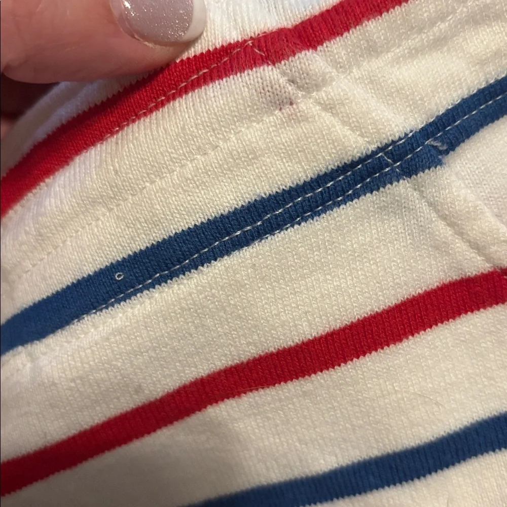 Vineyard Vines White Mini Skirt with Red and Blue Stripes